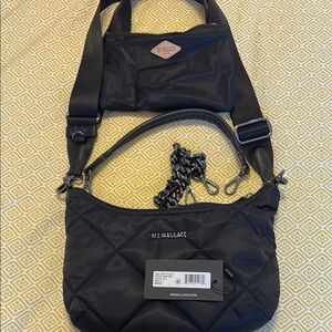 MZ Wallace Black Quilted Small Madison Shoulder Bag NWT.